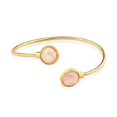 PULSEIRA SINGULAR DOURADO DUAS PEDRAS FORMATO REDONDO